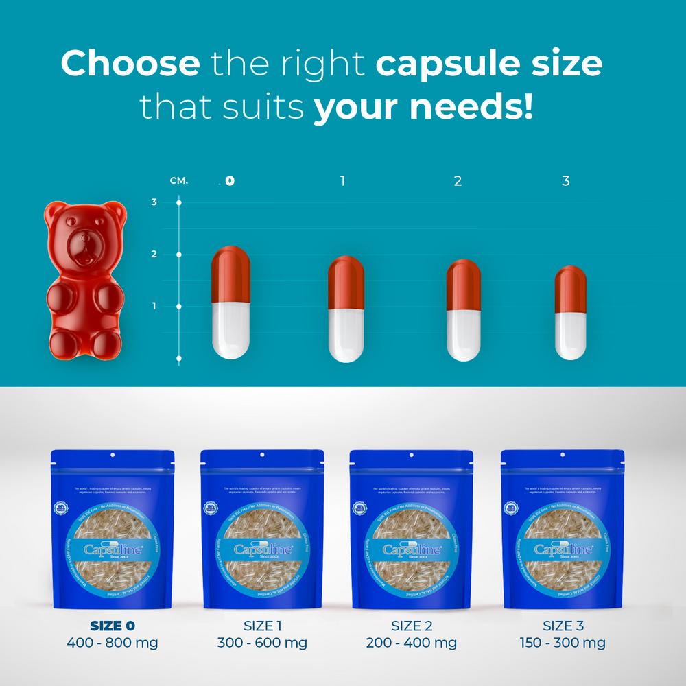 Capsuline PETcaps Capsules vides de gélatine aromatisée au bœuf, taille 1 - 100 pièces - 100