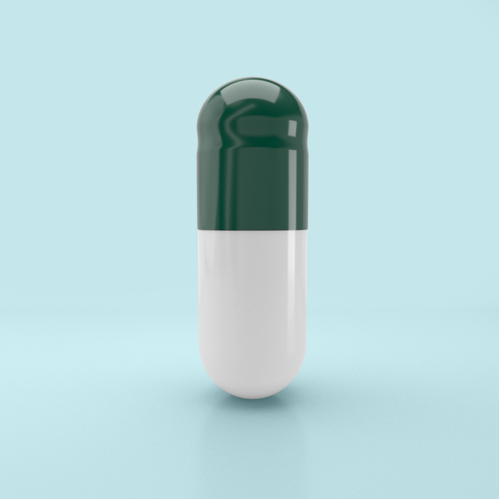 Colored Gelatin Capsules Size 0 Green/White (Box of 100,000) - Green/White