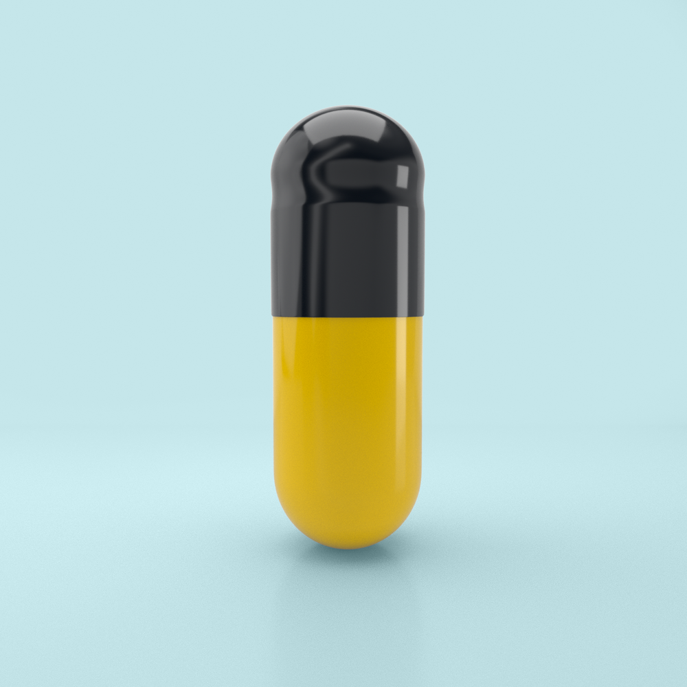 Colored Gelatin Capsules Size 0 Black/Yellow (Box of 100,000) - Black/Yellow