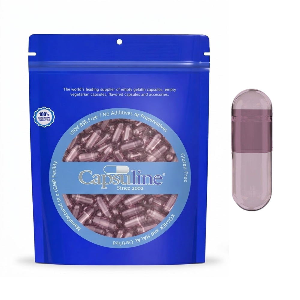 Capsuline Capsule vegetariane vuote con colorante naturale alla carota rossa misura 1 - Viola - Senza TiO2 - 1.000 - 1000