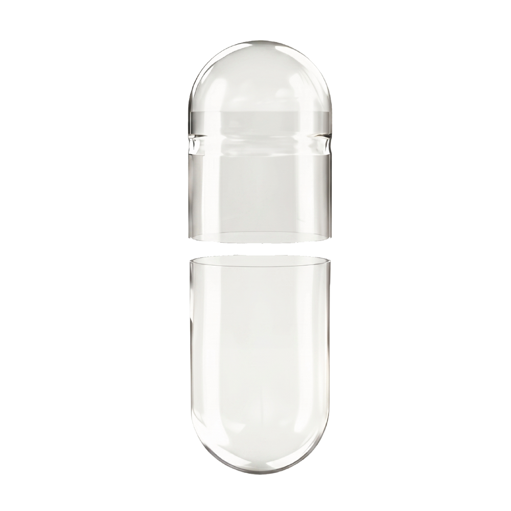 Clear Vegetarian Capsules Size 0 (Box of 100,000) - SEPARATED - Clear