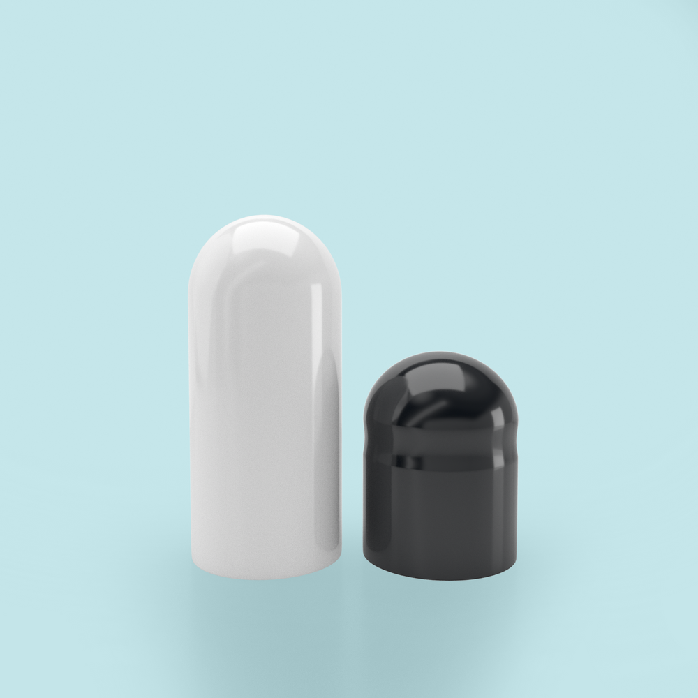 Colored Gelatin Capsules Size 0 Black/White (Box of 100,000) - Black/White