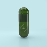 Capsules vides végétariennes colorées imprimées THC en deux parties Taille 00 - Vert translucide - (Boîte de 75 000) - THC ! Logo imprimé