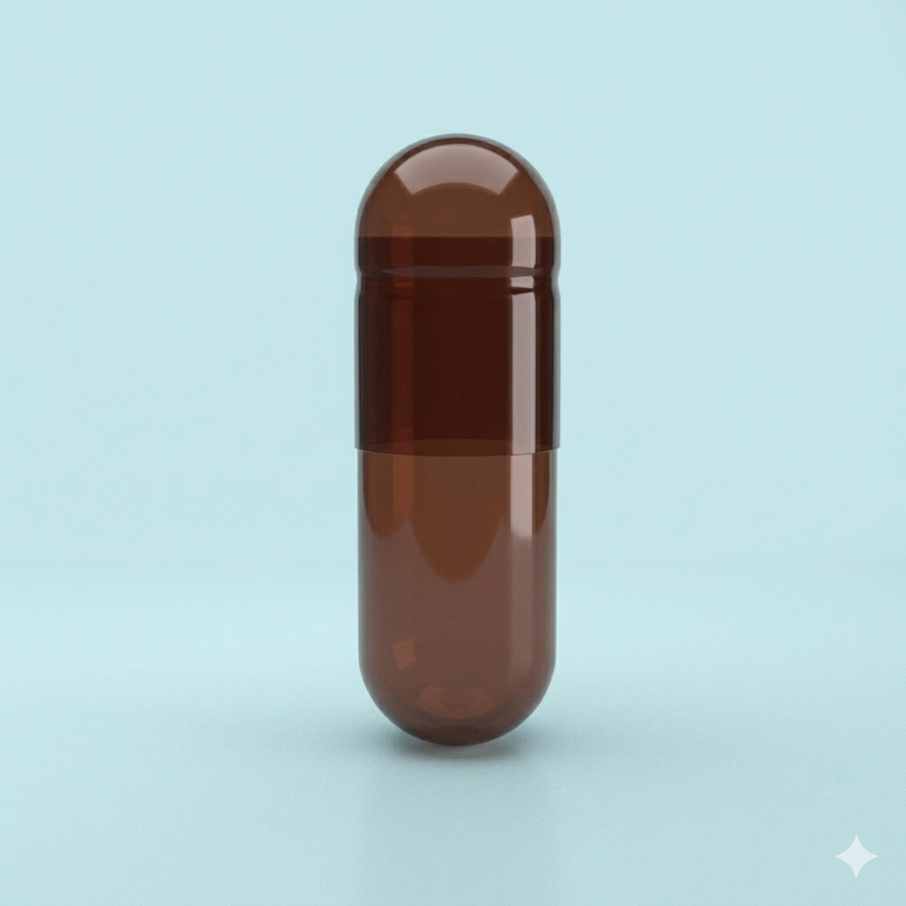 Capsuline Brown Carrot Colorante Natural Cápsulas Vegetarianas Vacías Tamaño 1 – Marrón/Marrón – TiO2 – Gratis (Caja de 125.000)