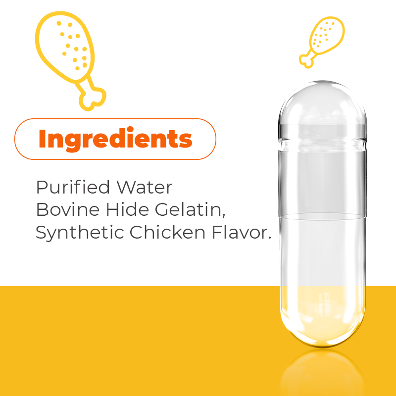 Capsuline PetCaps Capsules vides de gélatine aromatisées au poulet, taille 3, 100 unités - 100