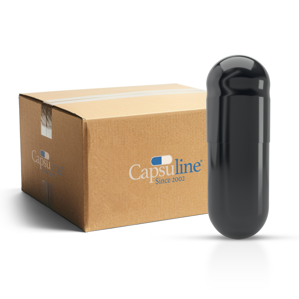 Colored Gelatin Capsules Size 00 Black/Black (Box of 75,000) - Black