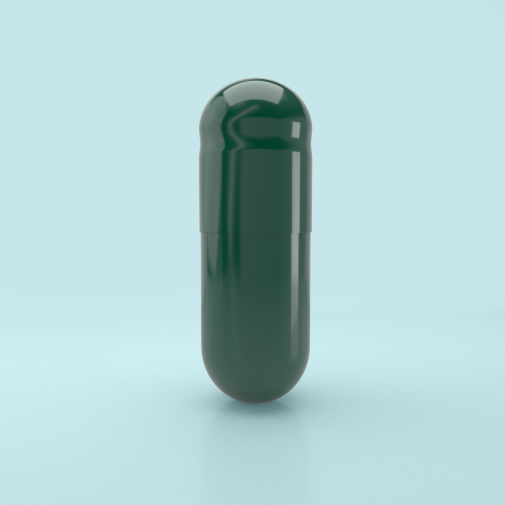 Colored Gelatin Capsules Size 0 Green/Green (Box of 100,000) - Green