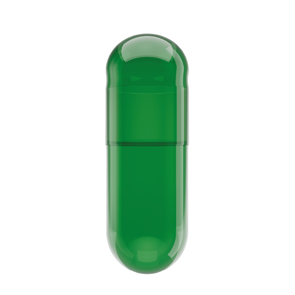 Capsuline Chlorophyll Empty Vegetarian Capsules Size 00 - Green/Green - TiO2-Free (Box of 75,000)