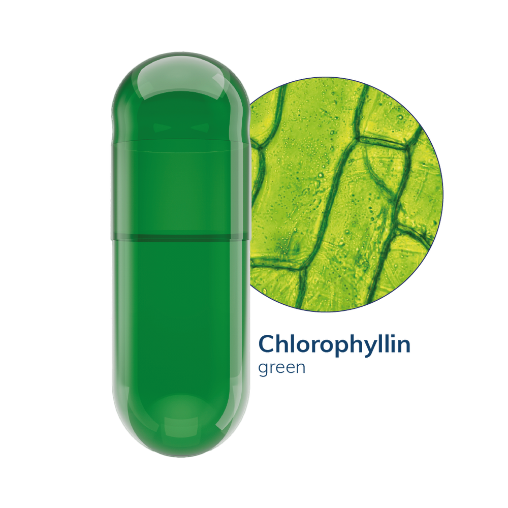 Capsuline Chlorophyll Empty Vegetarian Capsules Size 00 - Green/Green - TiO2-Free (Box of 75,000)