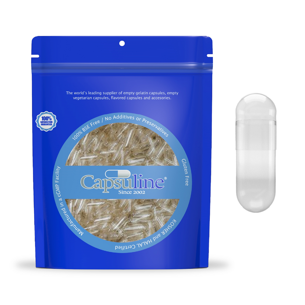 Cápsulas vegetarianas vacías tamaño 00E transparente de Capsuline - 500
