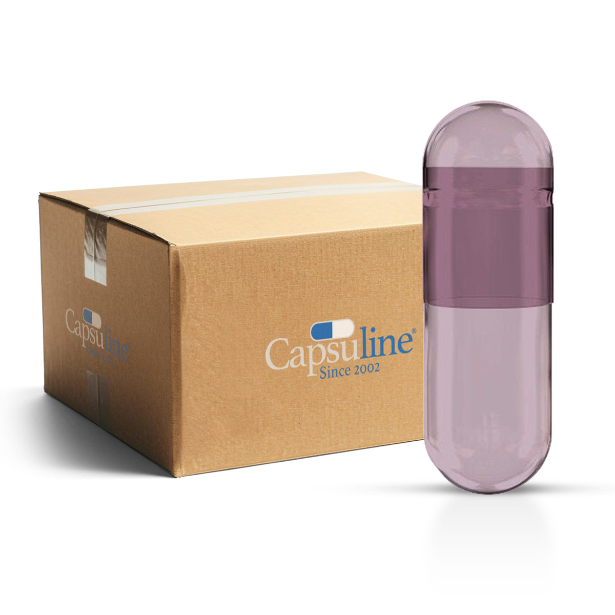 Capsuline Capsule Vegetariane Vuote Colorante Naturale Carota Rossa Misura 0 – Viola/Viola – Senza TiO2 (scatola da 100.000)