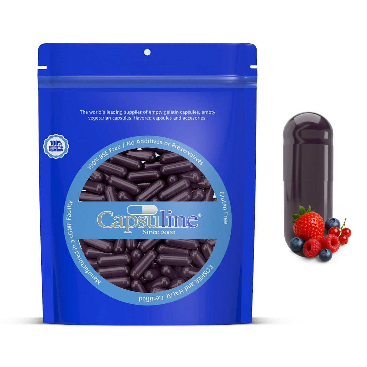 Berry Flavored Gelatin Capsules Size 0 Purple/Purple - 100 Count - 100