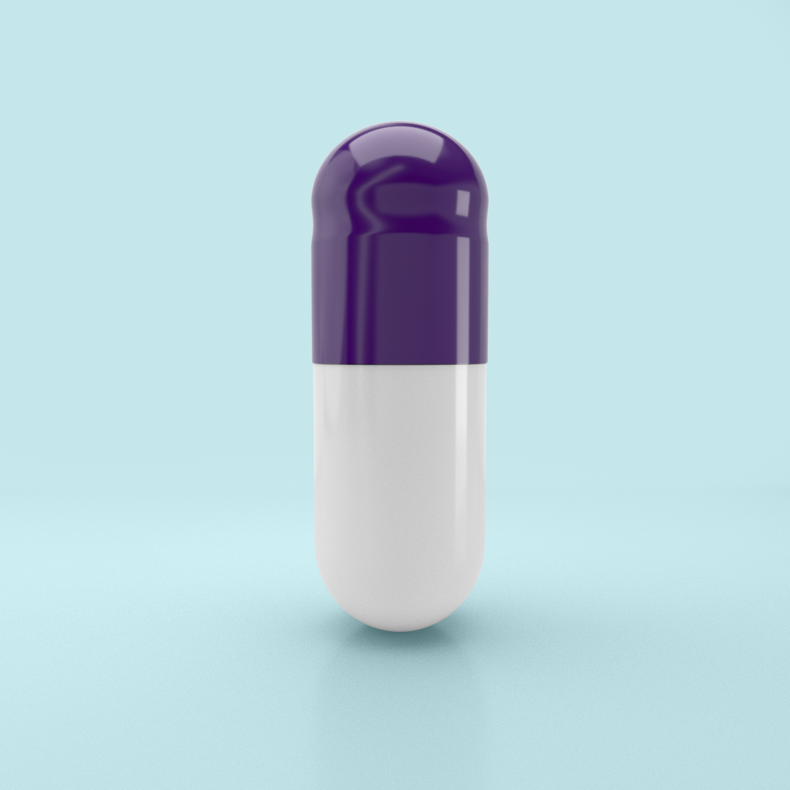 Colored Gelatin Capsules Size 0 Purple/White (Box of 100,000) - Purple/White