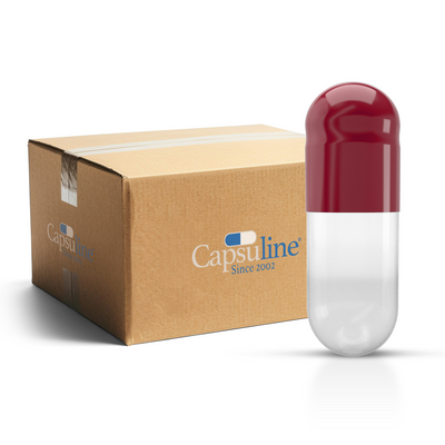 Colored Gelatin Capsules Size 4 Red/Clear (Box of 250,000) - Red/Clear
