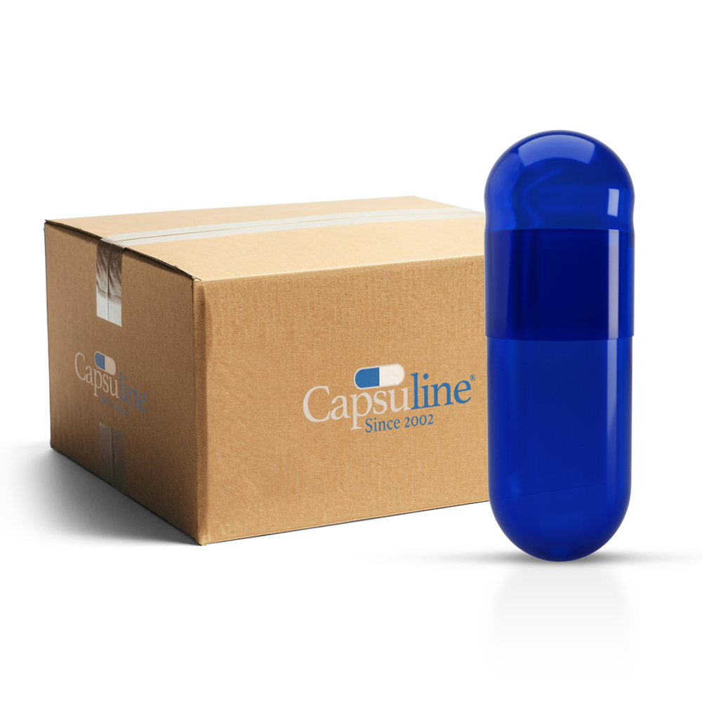 Sans Dioxyde de Titane (TiO2) - Capsules de Gélatine Colorées Taille 00 Bleu/Bleu (Boîte de 75 000) - Bleu