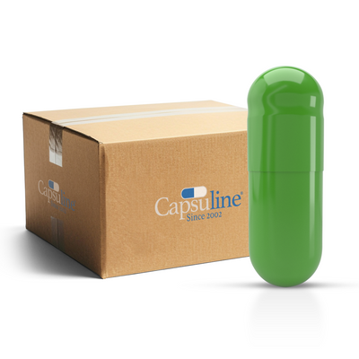 Lime Flavored Gelatin Capsules Size 00 Light Green/Light Green (Box of 75,000) - Lime