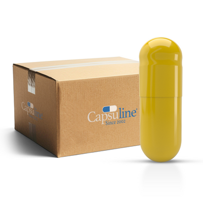 Colored Gelatin Capsules Size 3 Yellow/Yellow (Box of 200,000) - Yellow