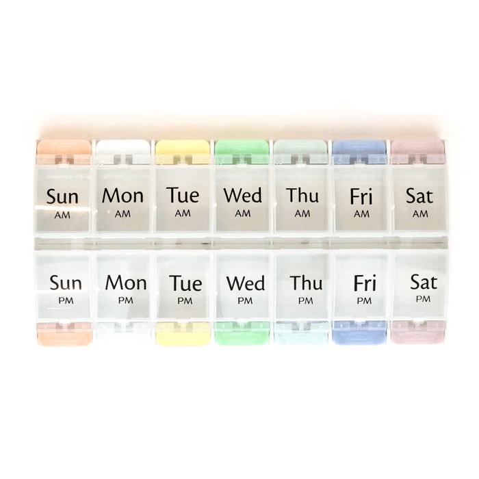 Capsuline XL AM/PM 7-Day Push Button Pill Planner Organizer