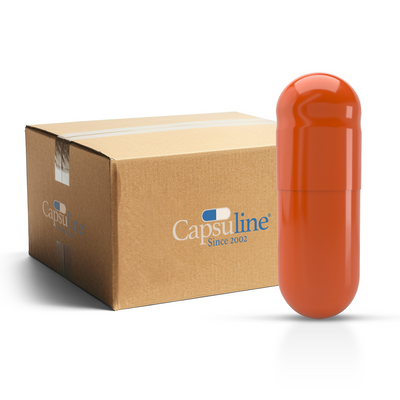 Orange Flavored Gelatin Capsules Size 1 Orange/Orange (Box of 125,000) - Orange