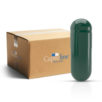 Colored Gelatin Capsules Size 1 Green/Green (Box of 125,000) - Green