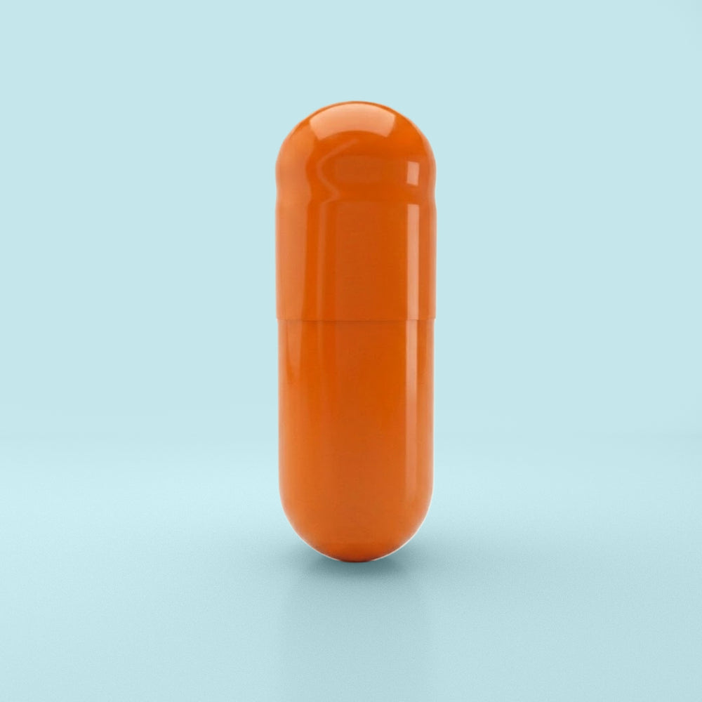 Colored Gelatin Capsules Size 0 Orange/Orange (Box of 100,000) - Orange