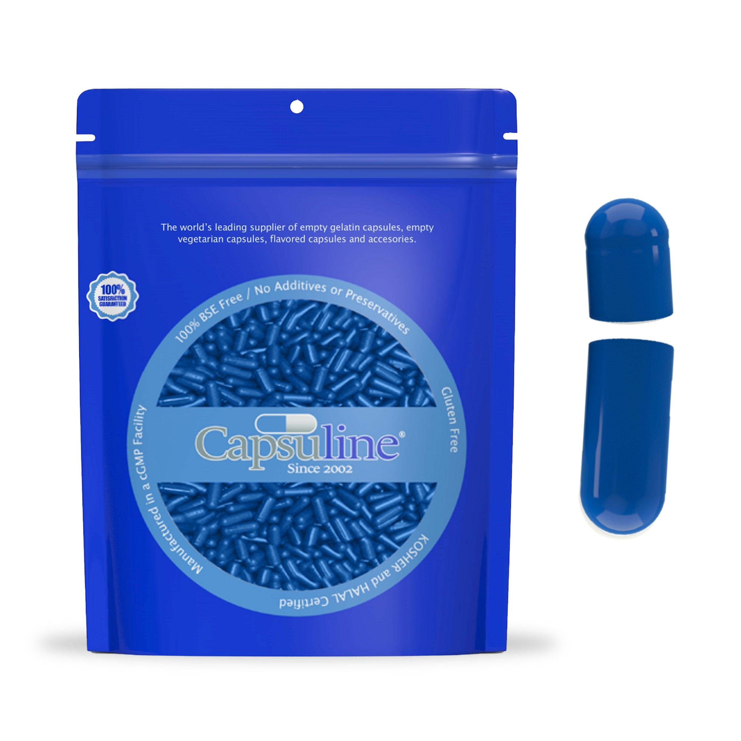 Capsule vuote di gelatina blu misura 0 separate da 1000 capsule - 1000