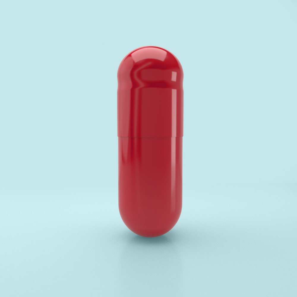 Colored Gelatin Capsules Size 1 Red/Red (Box of 125,000) - Red