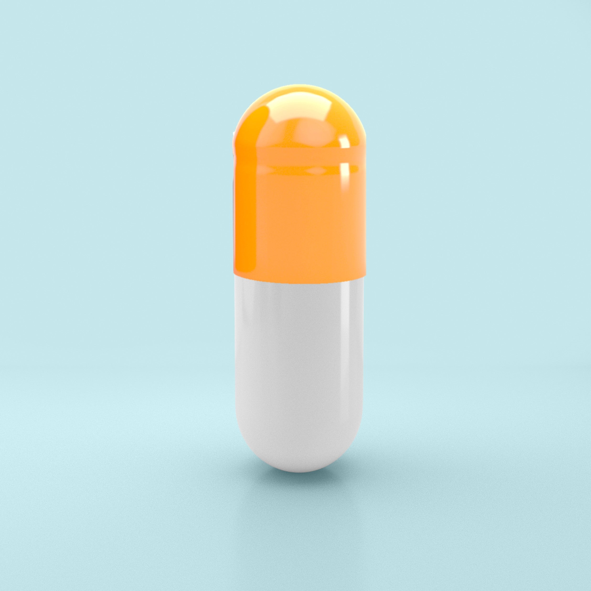 Capsule vegetariane vuote colorate misura 0 di Capsuline - Arancione/Bianco (scatola da 100.000) - Arancione/Bianco