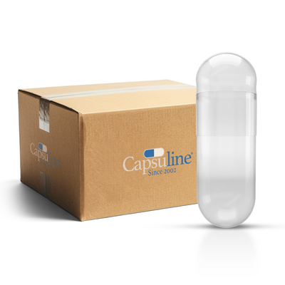 Clear Empty Gelatin Capsules Size 00 (Box of 75,000)