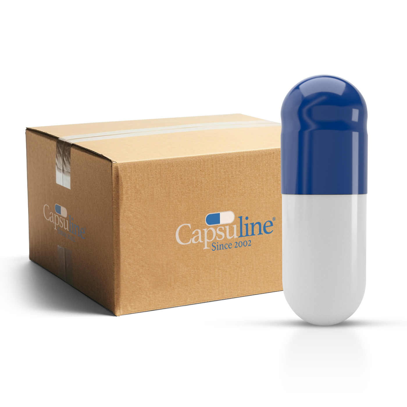 Colored Gelatin Capsules Size 4 Blue/White (Box of 250,000) - Blue/White