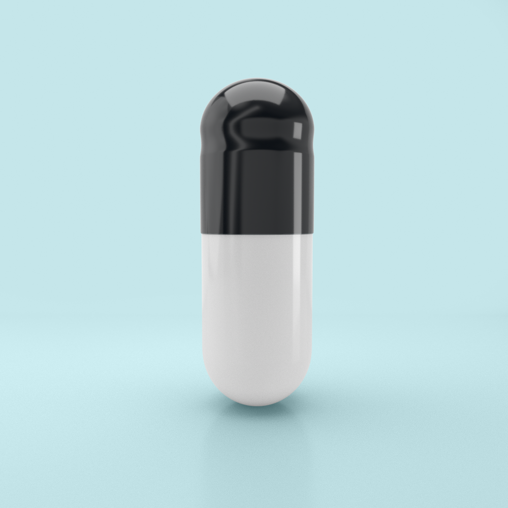 Colored Gelatin Capsules Size 0 Black/White (Box of 100,000) - Black/White