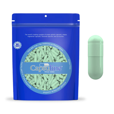 Colored Size 0  Empty Vegetarian Capsules by Capsuline - Sage Green - 1000 Count - 1000