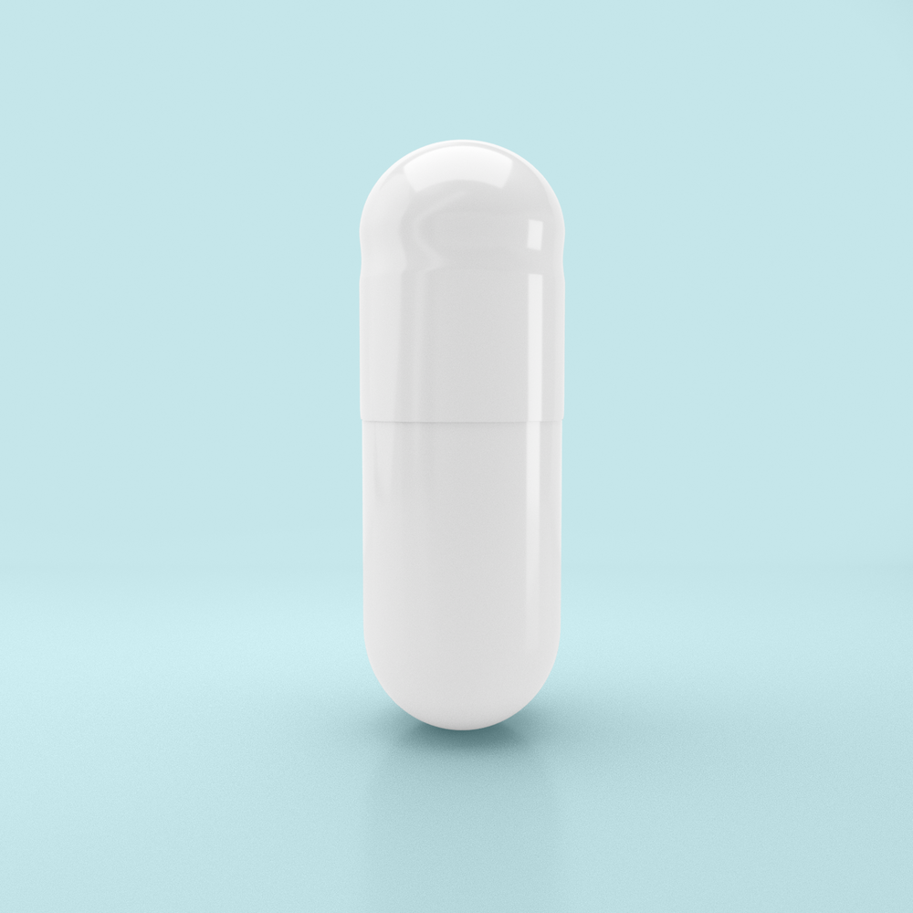 Colored Vegetarian Acid Resistant Empty Capsules Size 1 White/White (Box of 125,000) - White