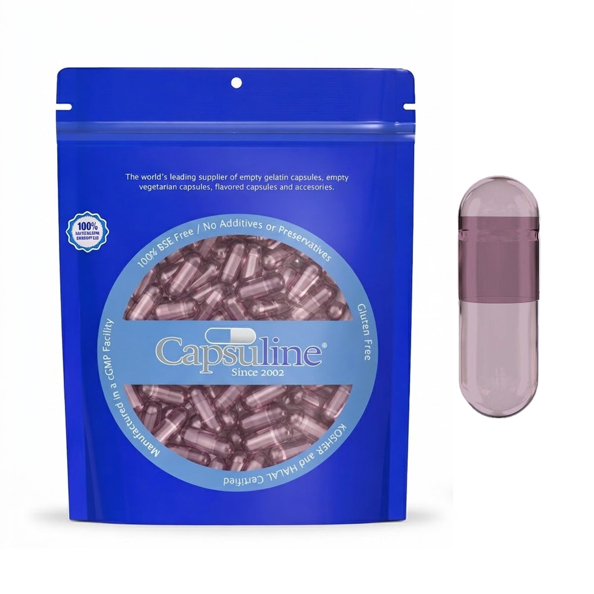 Capsuline Carotte Rouge Colorant Naturel Capsules Végétariennes Vides Taille 0 - Violet - Sans TiO2 - 1 000 pièces - 1000