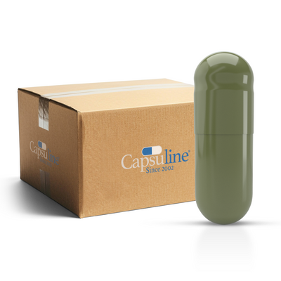 Colored Gelatin Capsules Size 3 Green/Green (Box of 200,000) - Green