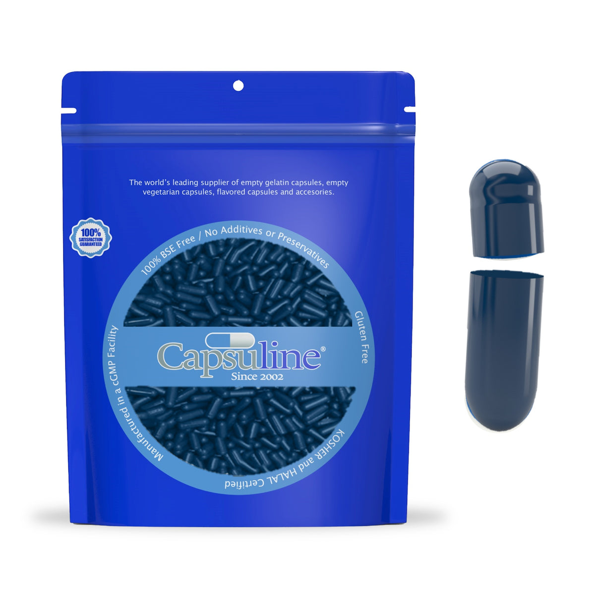 Capsuline Séparé Taille 00 Capsules Vides De Gélatine Bleu Foncé 1000 Compte - 1000
