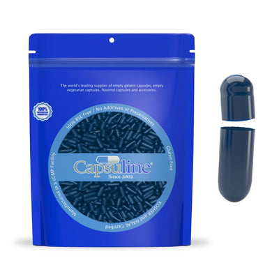 Capsuline Separated Size 00 Dark Blue Gelatin Empty Capsules 1000 Count - 1000