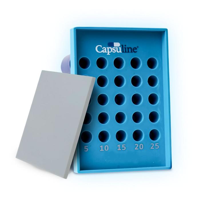 Capsu-TRAY manual capsule filling tray by Capsuline - Suitable for Size 0 capsules - 25 Count - 0