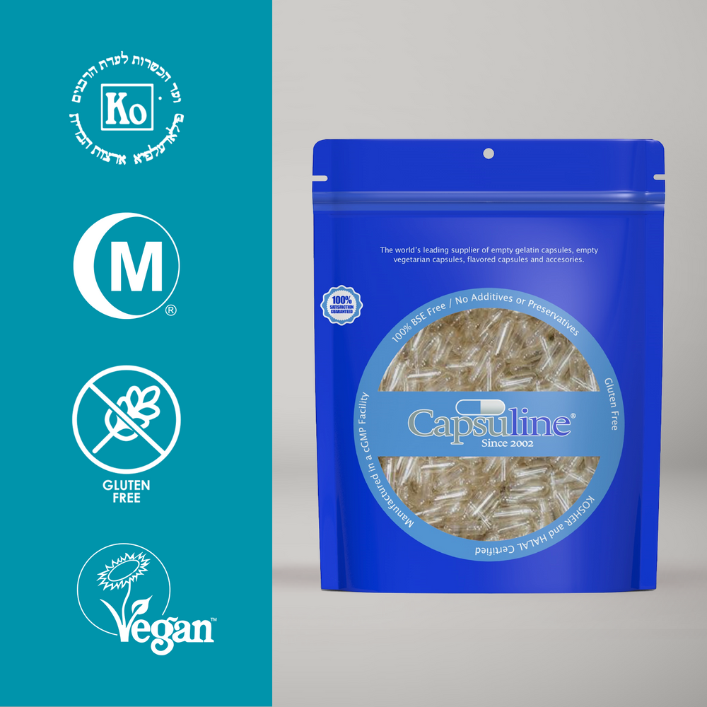 Clear Pullulan Cápsulas Vegetarianas Tamaño 0 - 100 Unidades - 100