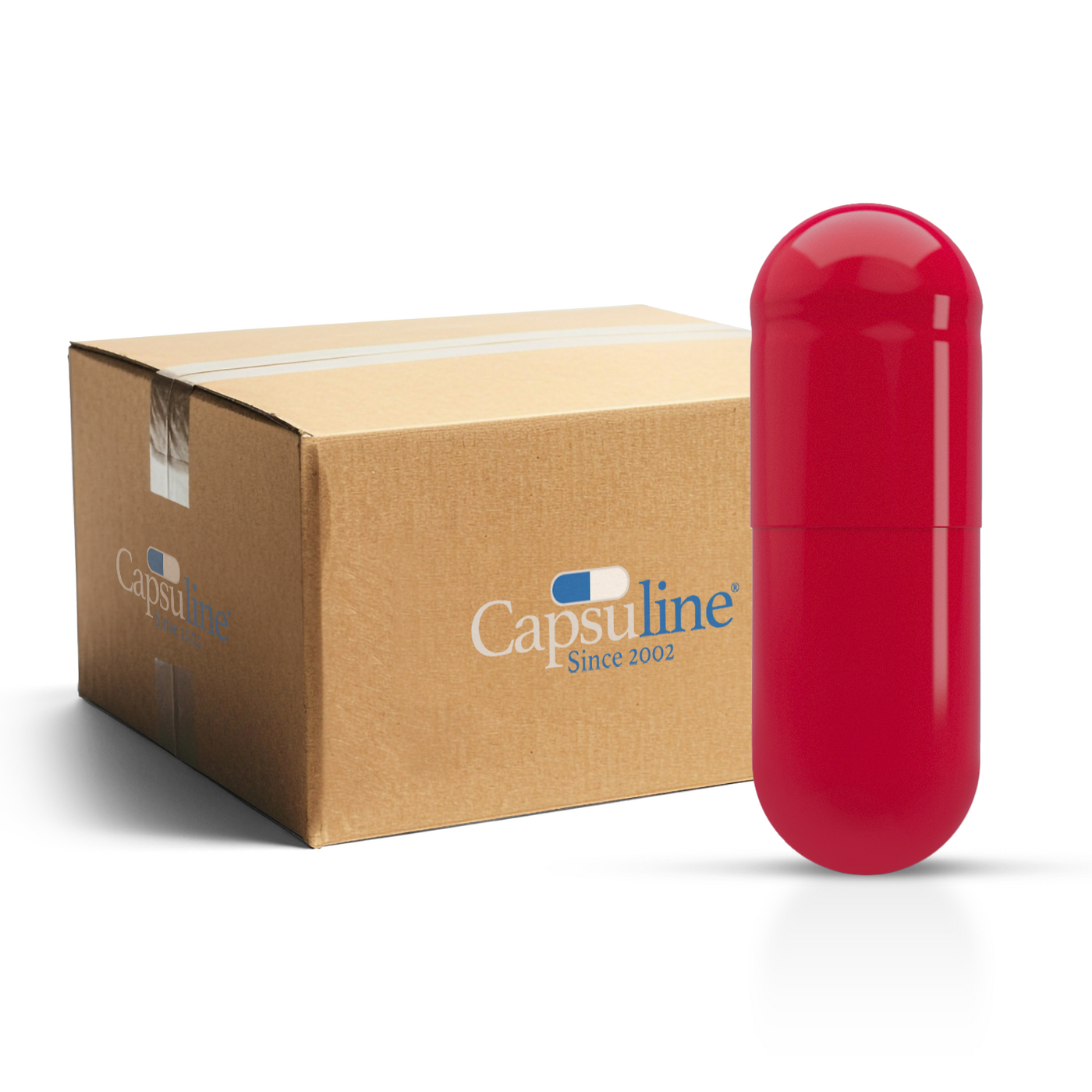 Colored Gelatin Capsules Size 00 Red/Red (Box of 75,000) - Red