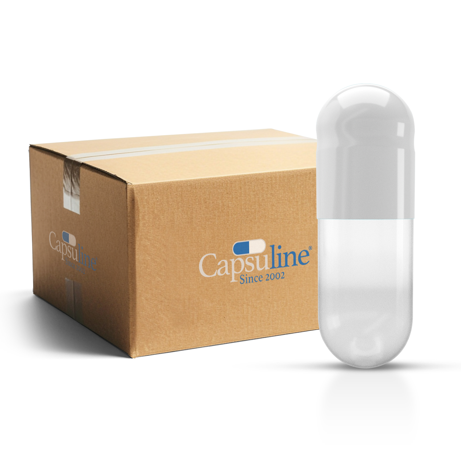 Capsules de gélatine colorées taille 3 blanc/transparent (boîte de 200 000) - Blanc/transparent