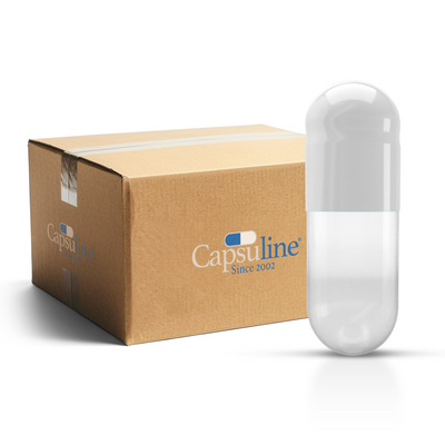 Colored Gelatin Capsules Size 3 White/Clear (Box of 200,000) - White/Clear