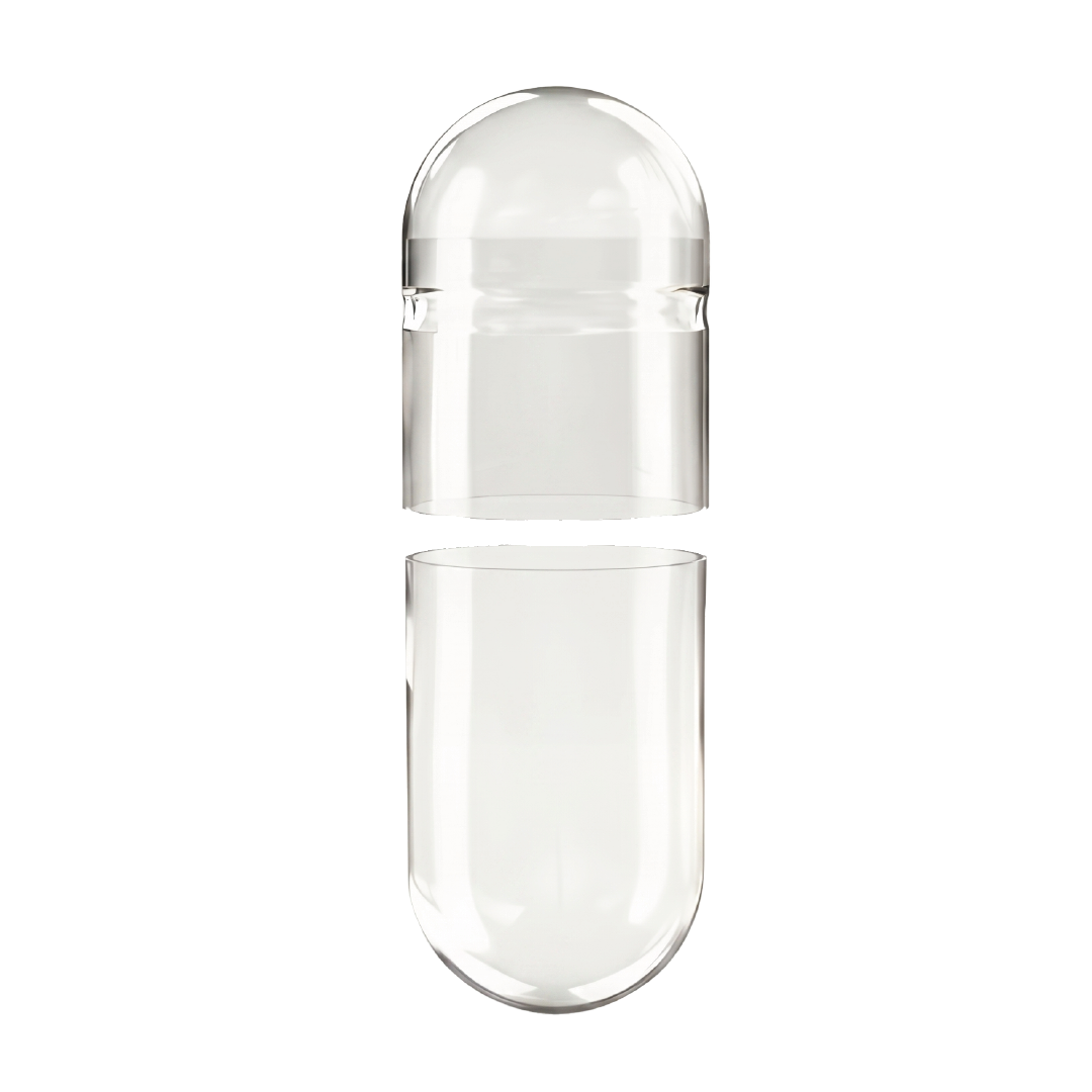 Clear Vegetarian Capsules Size 0 (Box of 100,000) - SEPARATED - Clear