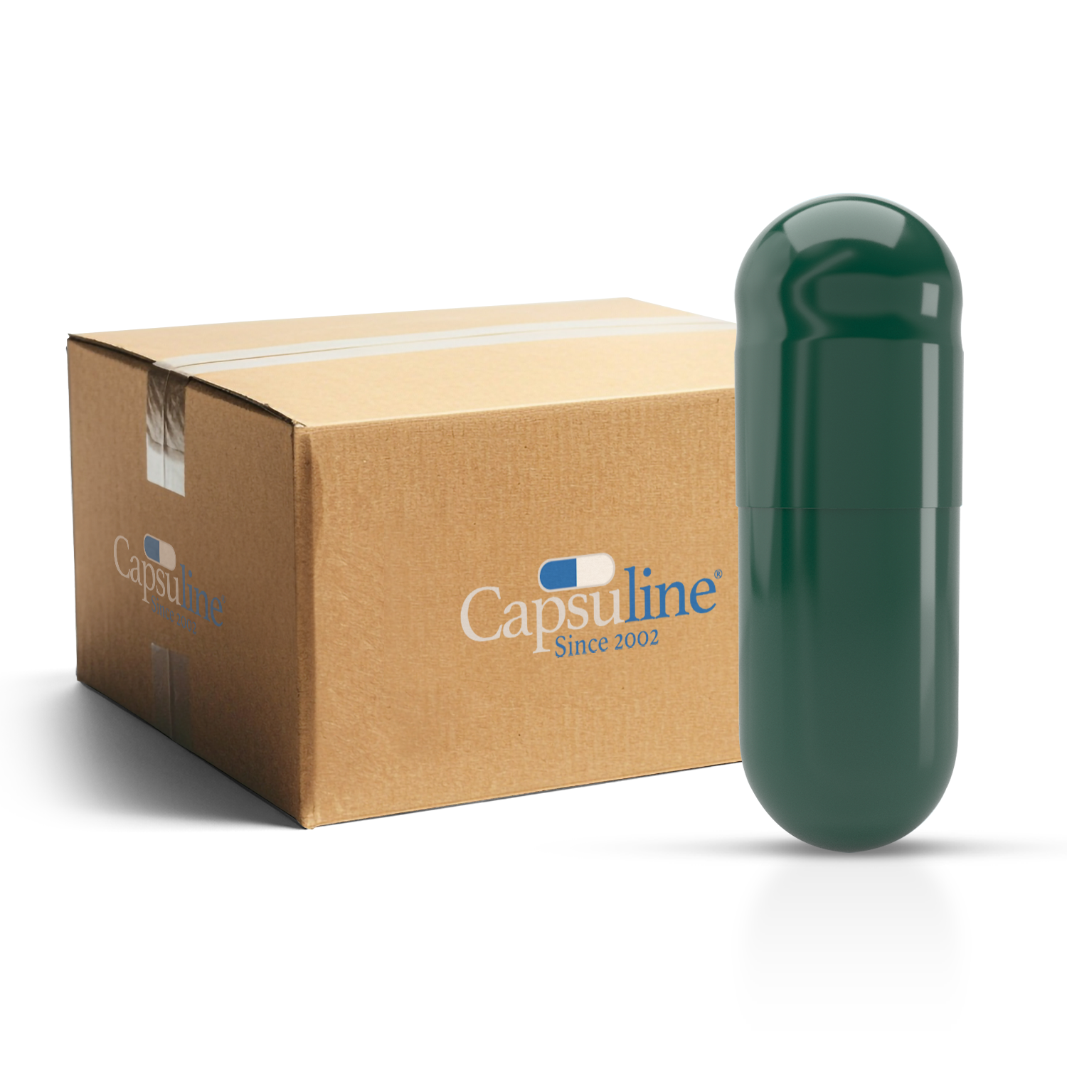 Capsules de gélatine colorées taille 00 vert/vert (boîte de 75 000) - Vert