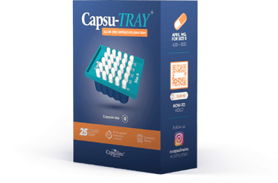 Capsu-TRAY manual capsule filling tray by Capsuline - Suitable for Size 0 capsules - 25 Count - 0