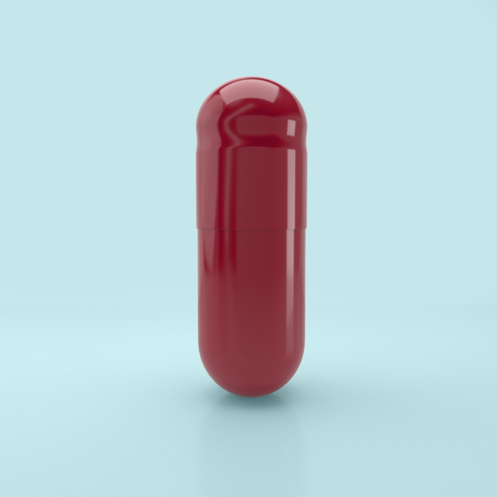 Colored Gelatin Capsules Size 0 Scarlet/Scarlet (Box of 100,000) - Scarlet