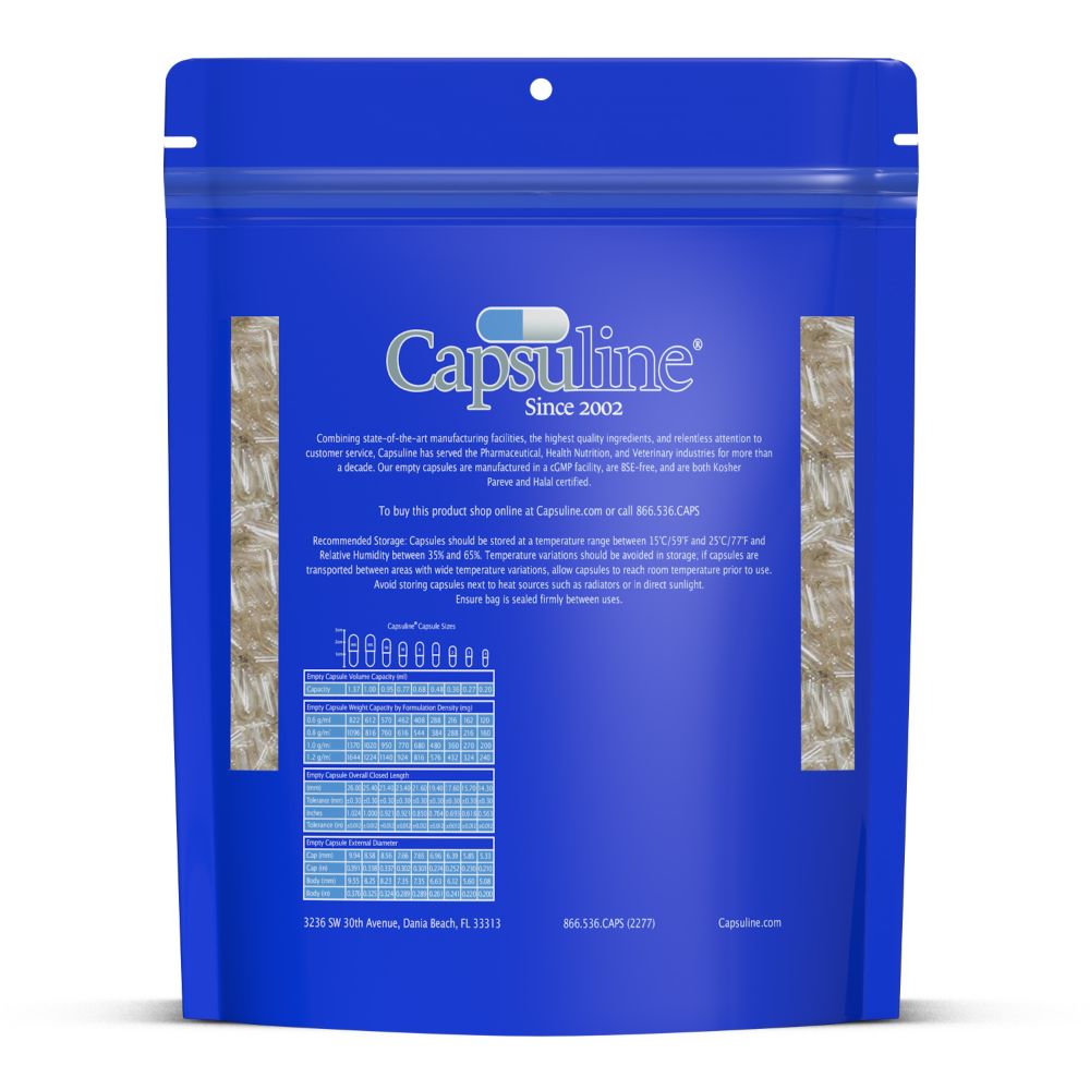 Clear Size 000 Empty Vegetarian Capsules by Capsuline - 100 Count - 100