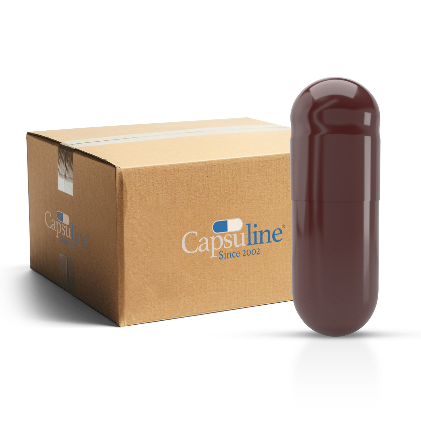 Coffee Flavored Gelatin Capsules Size 0 Brown/Brown (Box of 100,000) - Coffee