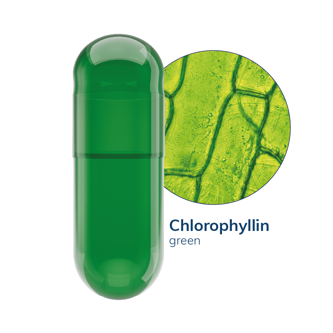 Capsuline Chlorophyll Empty Vegetarian Capsules Size 0  - Green/Green - TiO2-Free (Box of 100,000)
