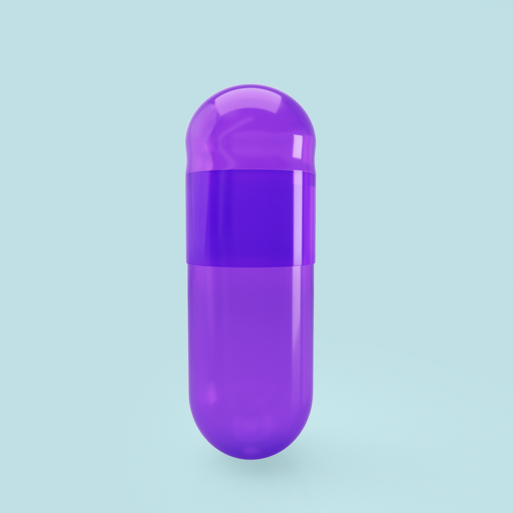 Sans Dioxyde de Titane (TiO2) - Capsules de Gélatine Colorées Taille 00 Violet/Violet (Boîte de 75 000) - Violet